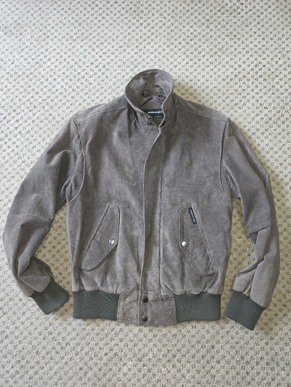 Vintage Members Only Suede Bomber Jacket